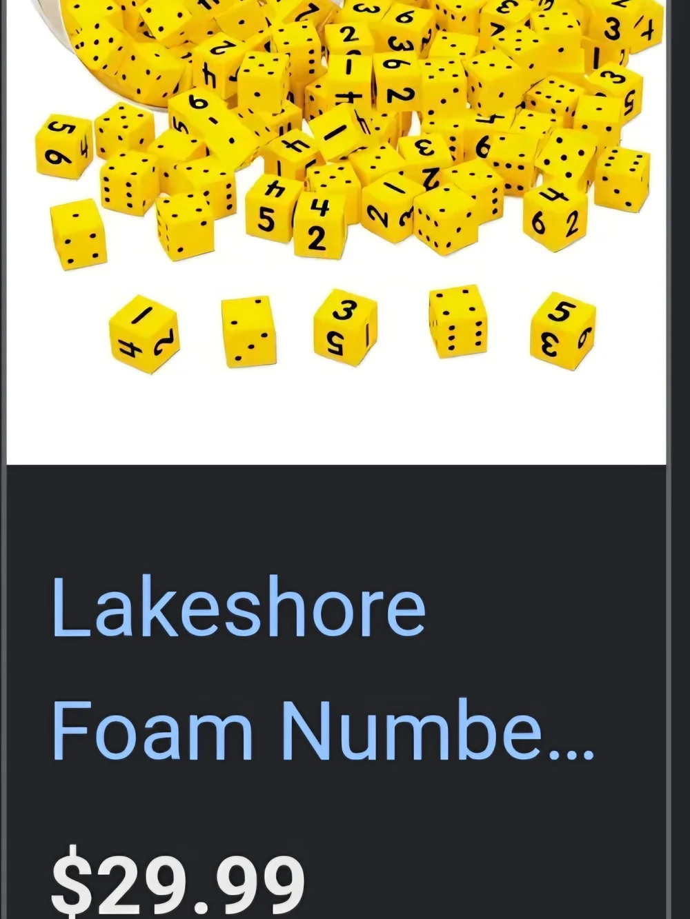 Foam Arithmetic Cubes - Yellow